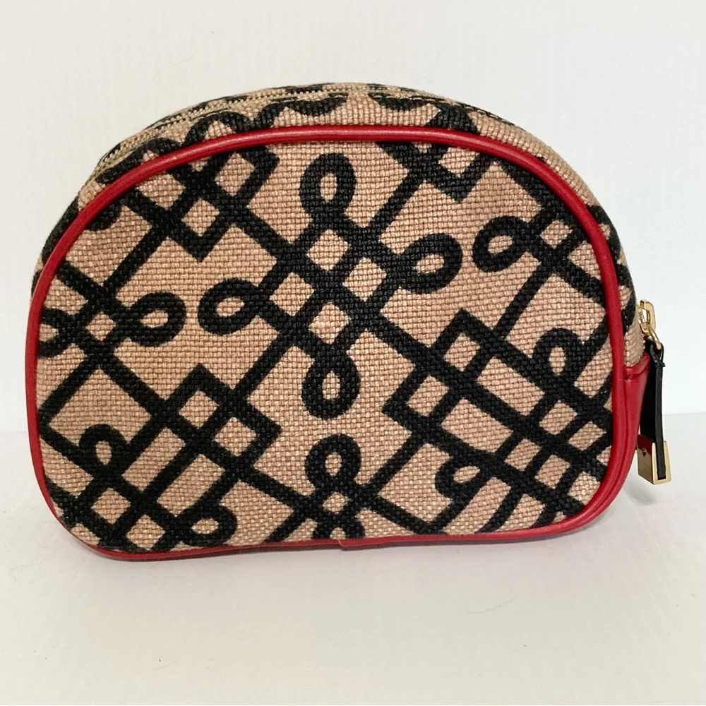 SPARTINA 449 Cosmetic Bag 1715 Lowcountry Natural Linen & Genuine Leather